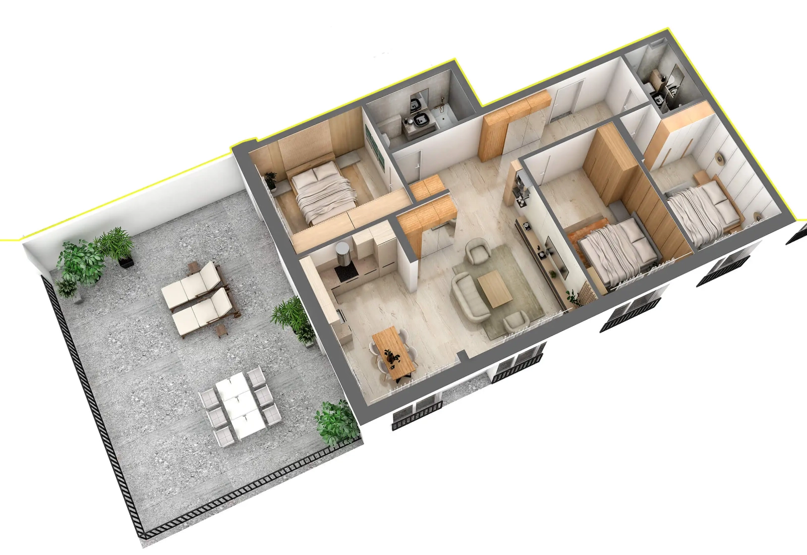 Apartament Penthouse cu 4 camere Tip P4