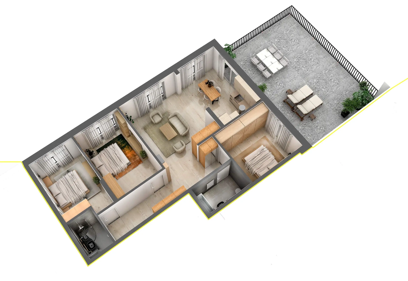 Apartament Penthouse cu 4 camere Tip P4