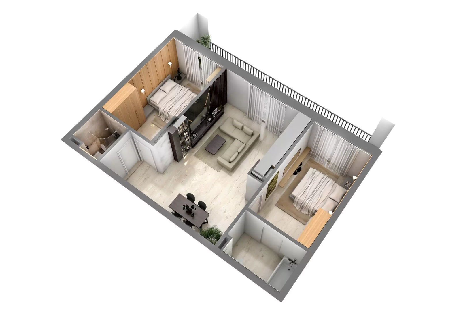 Apartament cu 3 camere tip D1