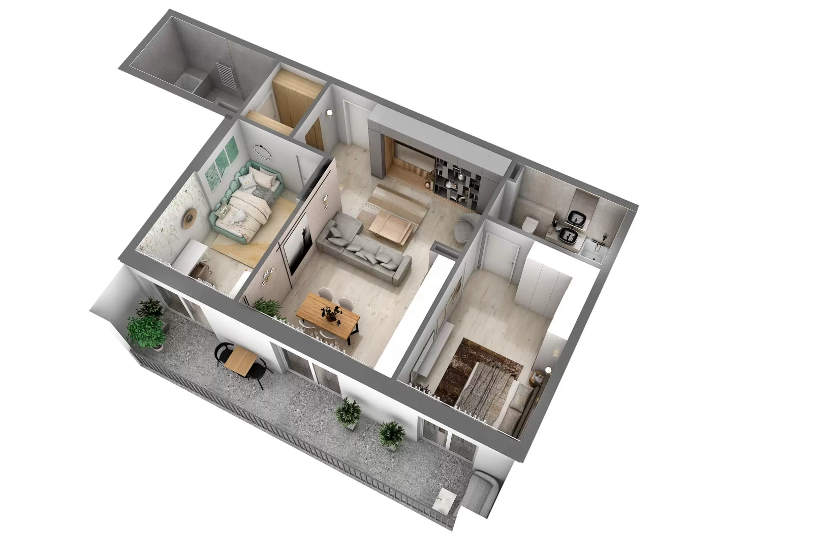 Apartament cu 3 camere tip D3