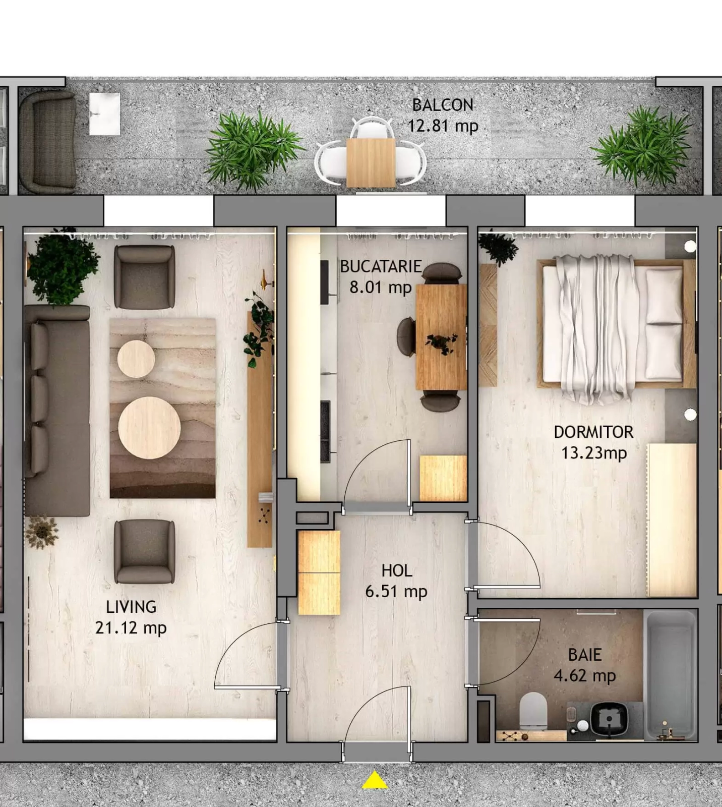 Apartament cu 2 camere tip E2